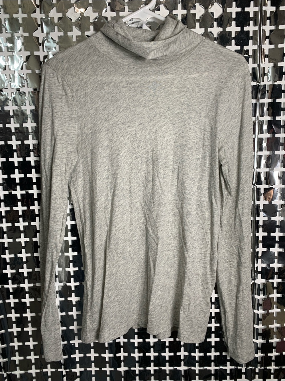 J. Crew Heather Gray Long-Sleeve Mock Neck Tee